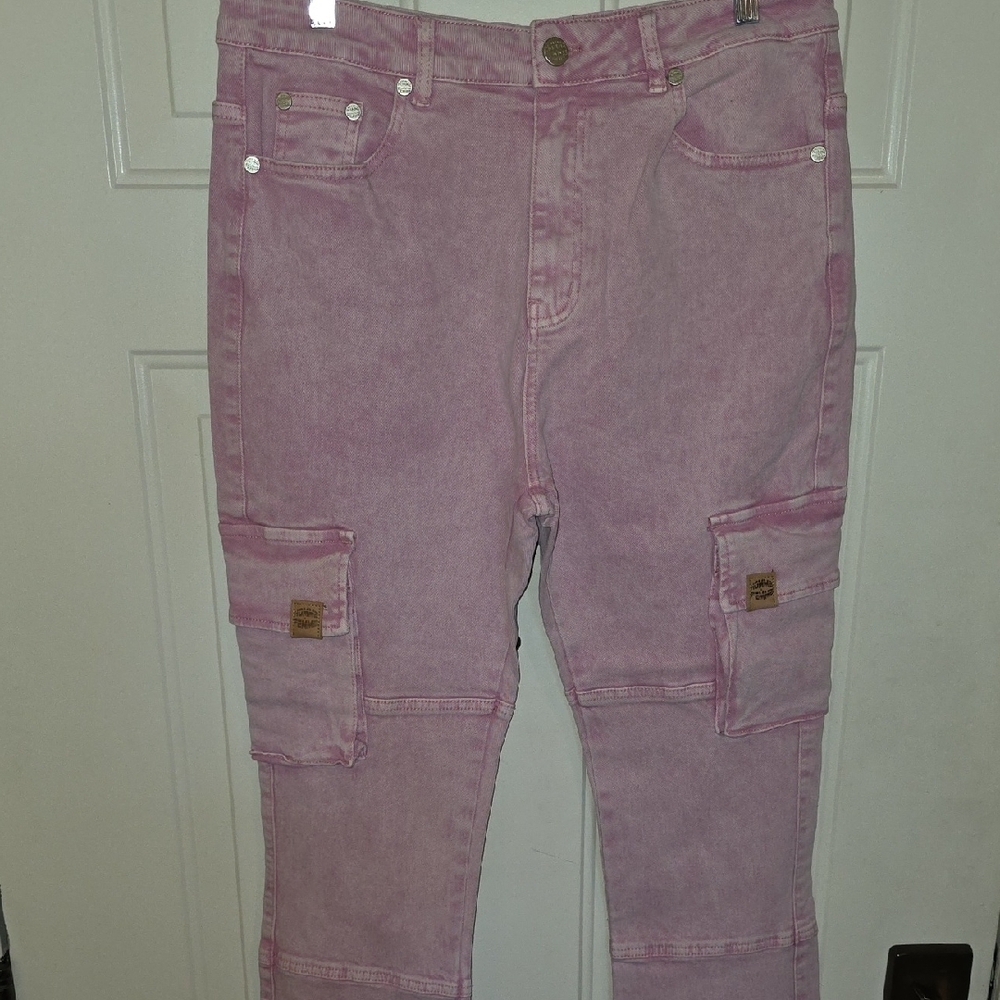 HOMME & FEMME Pink Cargo Women Jeans